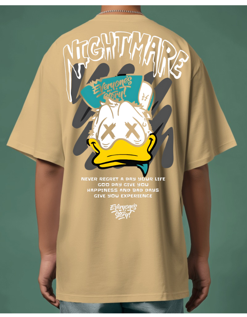 oversized tshirt wearing by a man