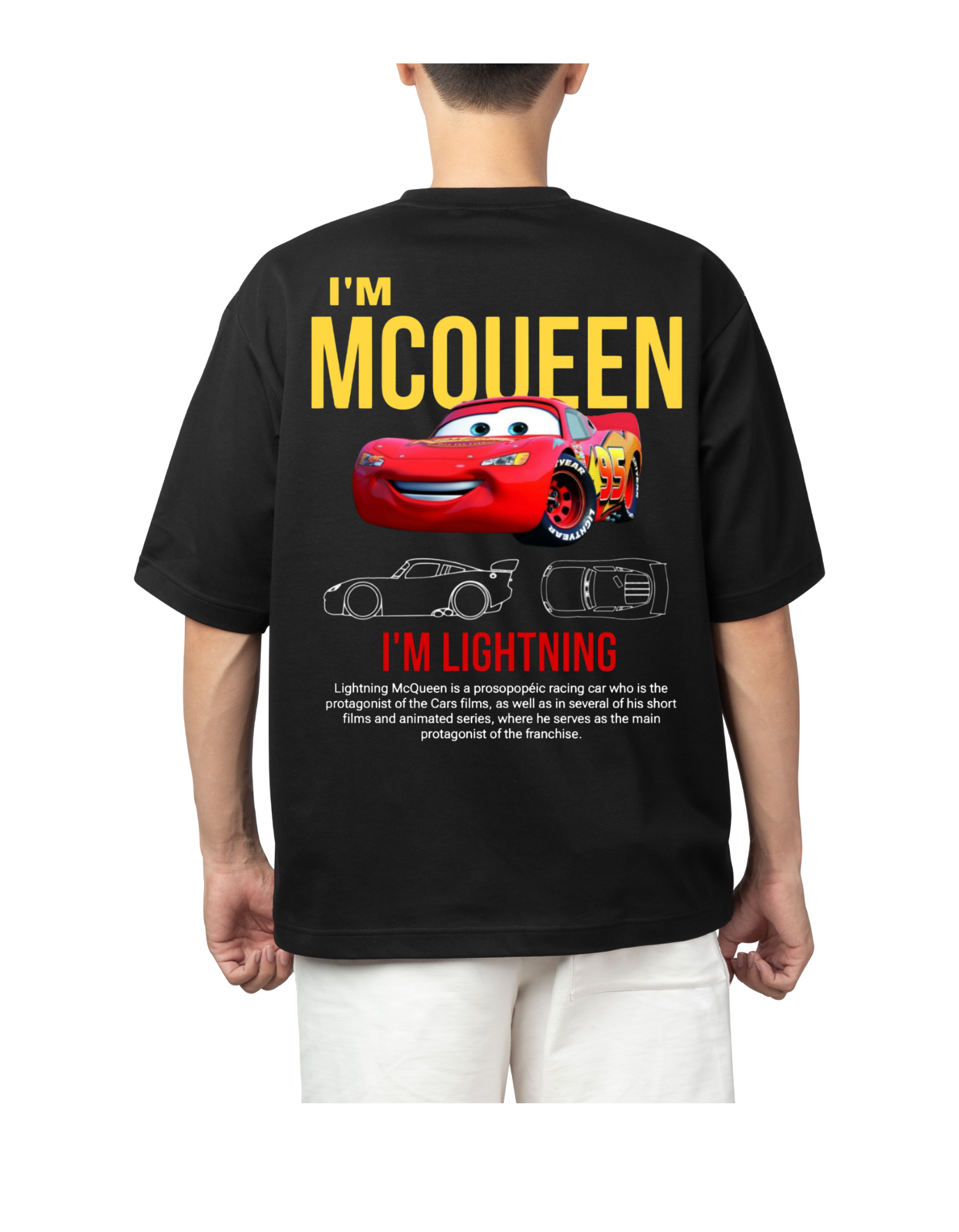Mc Queen : I'M LIGHTNING Over Sized T-Shirt - Image 2